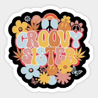 Retro Groovy Sister Sticker